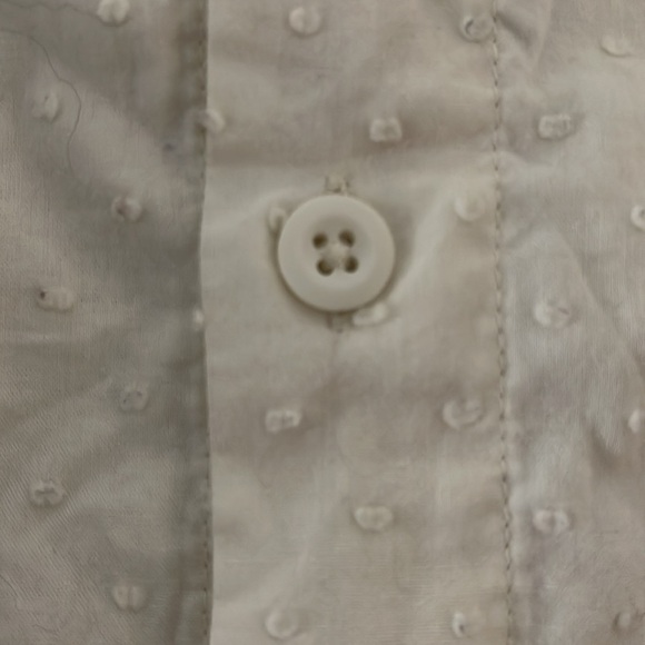 Hanna Andersson Ivory Long Sleeve Eyelet Ruffle Popover Blouse - Picture 7 of 7